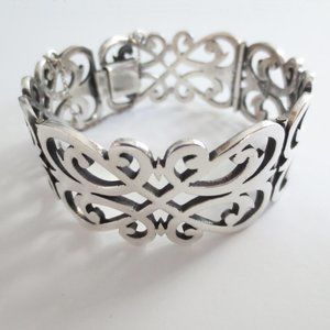 Taxco Mexico Sterling Silver Hinged Bracelet